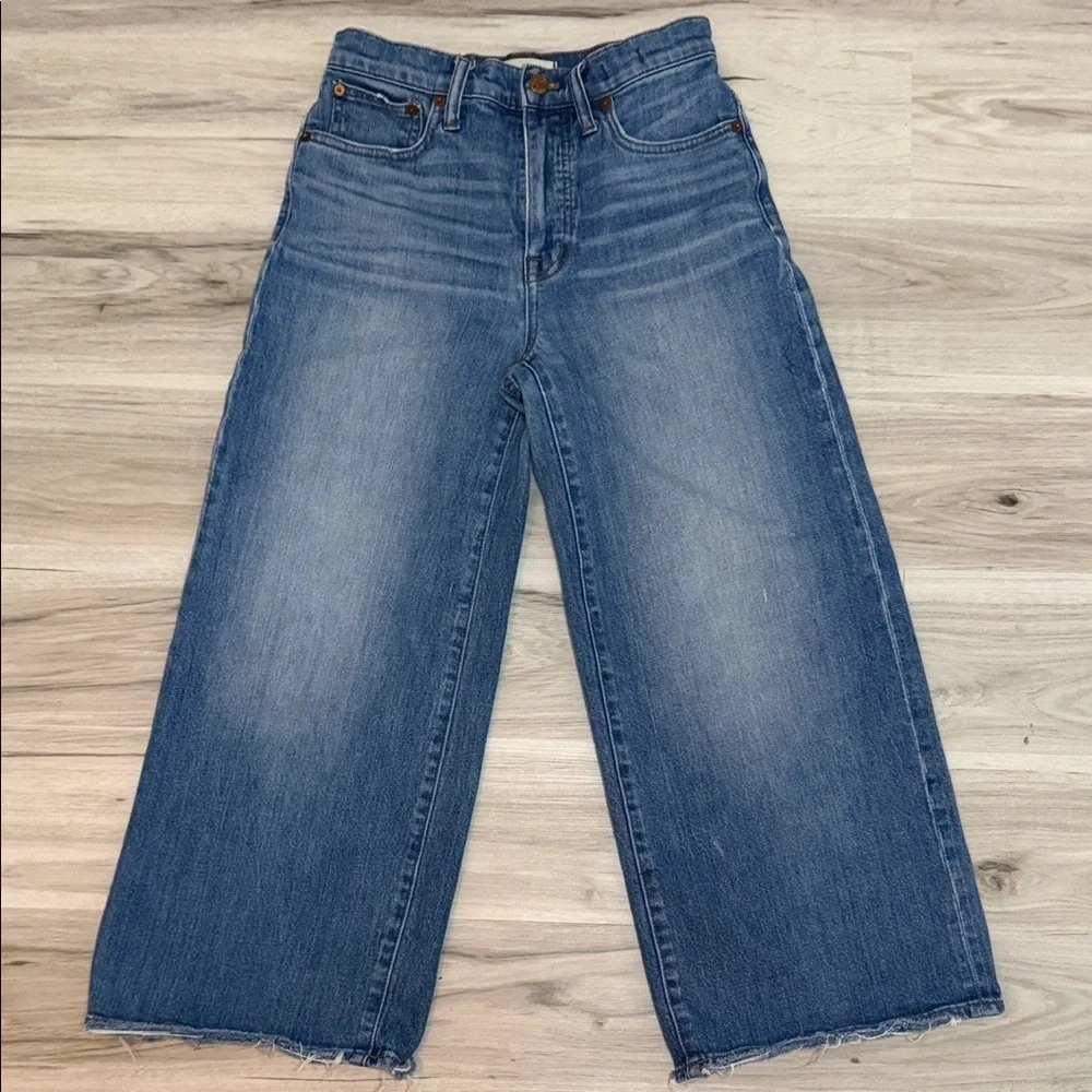 MADEWELL Classic Blue Wide-Leg CROP Women Jeans size 25